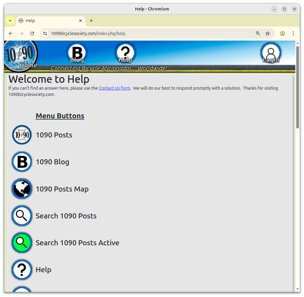 Help page explaining site features